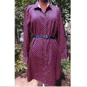 TOMMY HILFIGER SHIRT DRESS XL POPPY SMART BELT